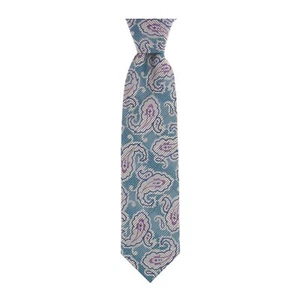Michelsons of London Men's Teal Paisley Tie - Picture 1 of 2