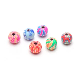 50/150pz Perline Fimo Rotonde Colore Misto Perline Argilla Polimero Trovate 10,12,14,16 mm - Foto 1 di 8