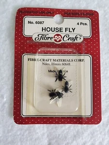 Miniature House Fly 4 pcs Dollhouse Decor 1:12 Scale New - Picture 1 of 2