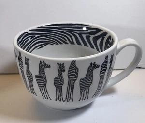 Pier 1 grande tazza zuppa latte caffè stampa zebrata 16 oz. - Foto 1 di 4