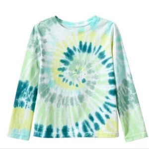 Lands End Kids Swirl Tie Dye Long Sleeve Shirt Peacock XL 14-16 Unisex - Picture 1 of 12