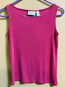 CHICO'S PRIVATE EDITION TANK TOP CAMI CHICO'S SZ 1 (MED) FUSHIA PINK STRETCH - Picture 1 of 3