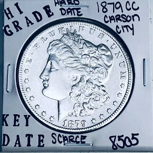 1879 CC MORGAN SILVER DOLLAR HI GRADE GENUINE U.S. MINT RARE KEY COIN 8505 - Picture 1 of 3