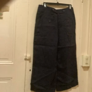 Pantalón de marinero de pierna ancha recortado. Talla S/P azul marino. - Imagen 1 de 6