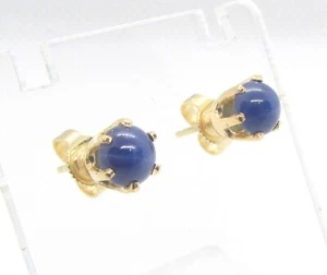 ORECCHINI TRAFORATI ORO GIALLO 14 KT STELLA TIGLIO TONDO ZAFFIRO POST 5,5MM - 1,9G - Foto 1 di 4