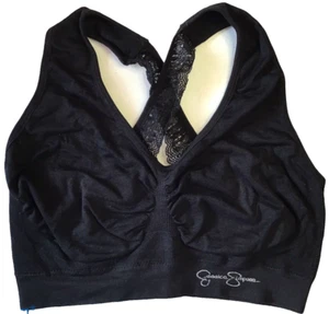 JESSICA SIMPSON black bralette size Large Trendy Gothic Sexy Dark Romantic - Picture 1 of 2