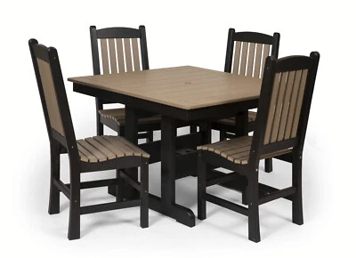 Juego de mesa de exterior de 5 piezas con 4 sillas muebles de polietileno de lujo Foto 1 de 2