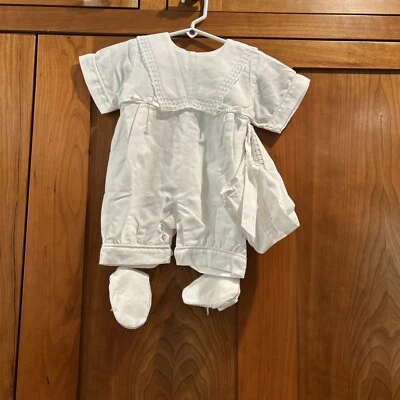 Roupa de batizado masculina Lauren Marie Designs By Pierson, nova sem etiquetas - Imagem 1 de 4