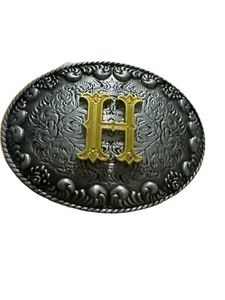 Initial Letter H Western Cowboy Rodeo Belt Buckle New - Picture 1 of 3