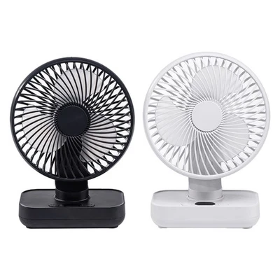Small Desk Fan 4000mAh Battery & USB Powered 4 Speeds Oscillation Multidirection - Image 1 of 4