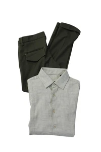 Emanuel Pris Boys Long Sleeves Button Down Two Piece Pants Set Green Size 36 - Picture 1 of 5
