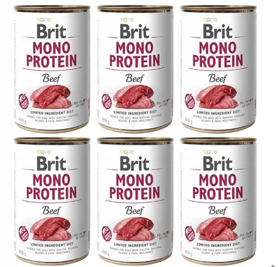 Brit Mono Protein Rindfleisch Nassfutter für Hunde, 6 x 400 g, lecker, gesund - Bild 1 von 4