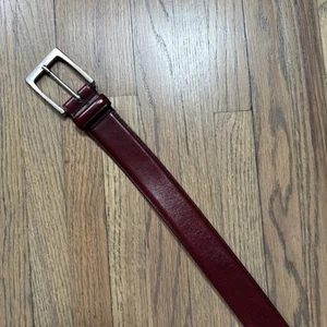 Allen Edmonds Belt Men’s 36 Dress Leather Brown Red Burnished Brass Buckle USA - Picture 1 of 14
