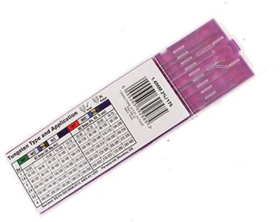 BINNEYWOOD 10Pc TIG WELDING TUNGSTEN ELECTRODES 2% THOR RED 1.6mm X 175mm PARWELD