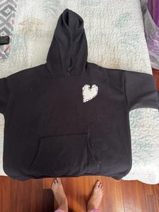 Aqua Hoodie With White Heart - Picture 1 of 3