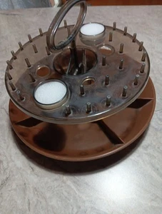 Marrón sobre Marrón - Organizador de Almacenamiento Vintage Rubbermaid Costura Nociones Lazy Susan - Imagen 1 de 7