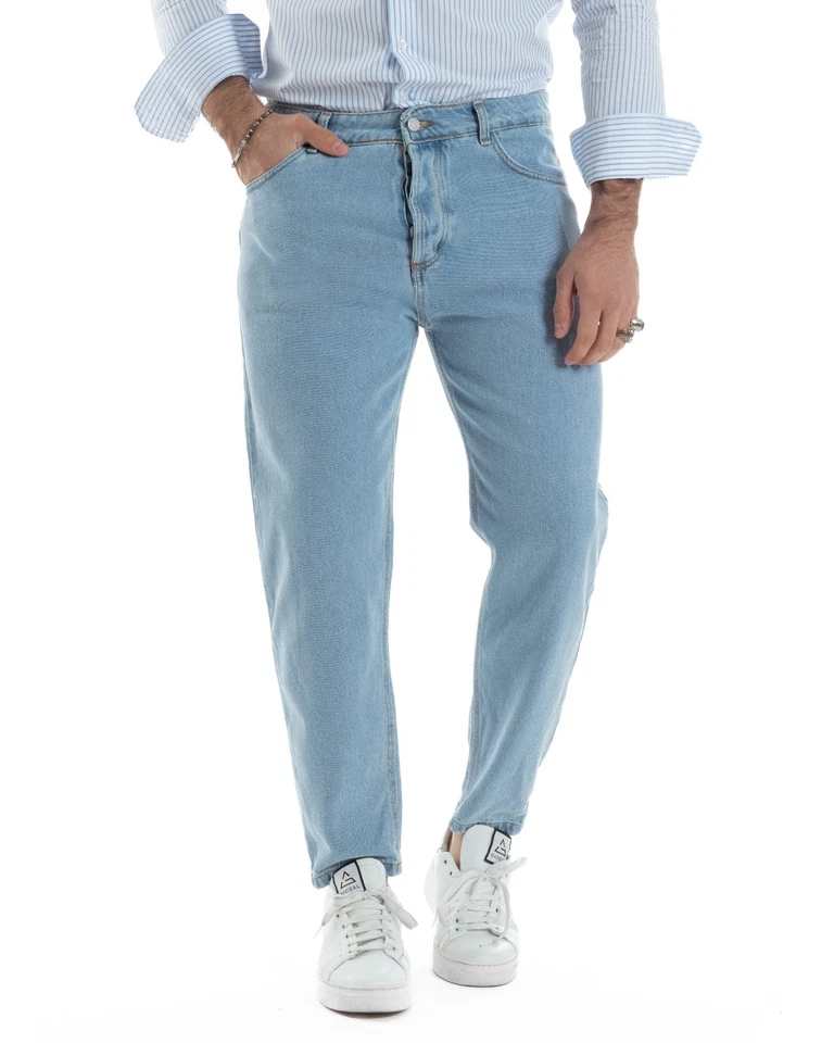GIOSAL Pantaloni Jeans Uomo Loose Fit Denim Basic Cinque Tasche Casual Vari Colori