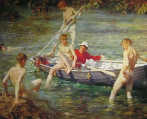 Print or Canvas - Ruby, gold and malachite by Henry Scott Tuke - Picture 1 of 1