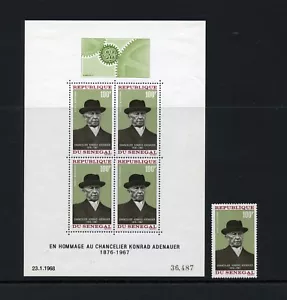 Senegal MH C61-61a Adenauer German Politician TB779 - Picture 1 of 1