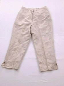 Larry Levine Women Pants Capris Tan Linen SZ 4P - Picture 1 of 5