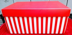 Christmas Holiday Candy Cane Red/White Stripe Box Gifts Storage Organize 10x4.75 - Picture 1 of 3