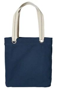 Pool, Beach & Craft Tote Bag Navy Blue 100% Cotton Port Authority B118 Brand New - Picture 1 of 3