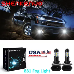 881 LED Xenon White Fog Light Bulbs For 2002-2006 Chevrolet Avalanche 1500 2500 - Picture 1 of 12