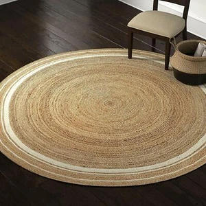 Rug Round Natural Jute Carpet Area Floor Mats Living Room  Rug Indoor & Outdoor - Picture 1 of 5