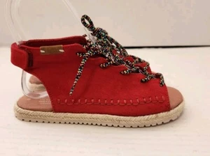 TOMS Girls Uma Lace-Up Sandals Red Size 13 - Picture 1 of 6