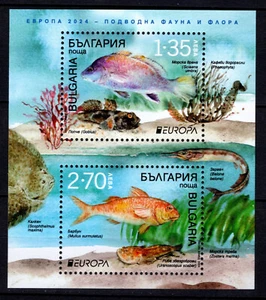 BULGARIA 2024 EUROPA UNDERWATER FAUNA AND FLORA BLACK SEA FISH S/s BLOCK MNH - Picture 1 of 1