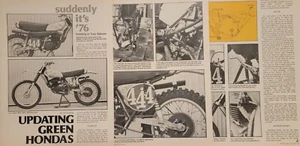 1976 Updating Green Hondas Motorcycle 4pg Print Article Honda Elsinore CR250 - Picture 1 of 1