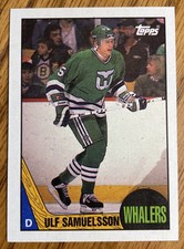 1987~88 Topps Hockey #23 “Ulf Samuelsson” Hartford Whalers ( Near-Mint+ ) Look!￼