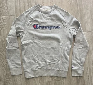 Vintage CHAMPION Brand 1990s Embroidered Logo Sweatshirt Men Size Medium NICE! - Picture 1 of 8