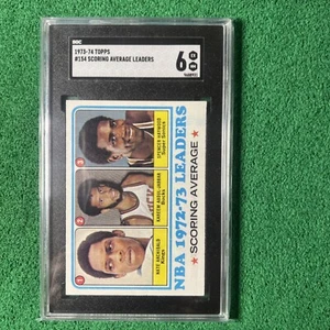 1973-74 Topps - Líderes de la Liga #154 Kareem Abdul-Jabbar, Tiny Archibald, Spencer - Imagen 1 de 7