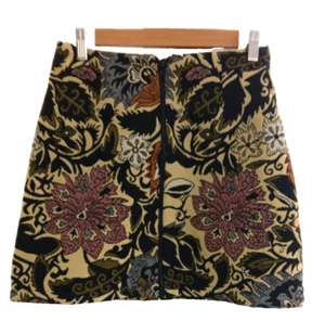 Top Shop Floral Skirt Women's A-Line Short Zipped Front Textured Mini Size 8 NEW - Picture 1 of 10