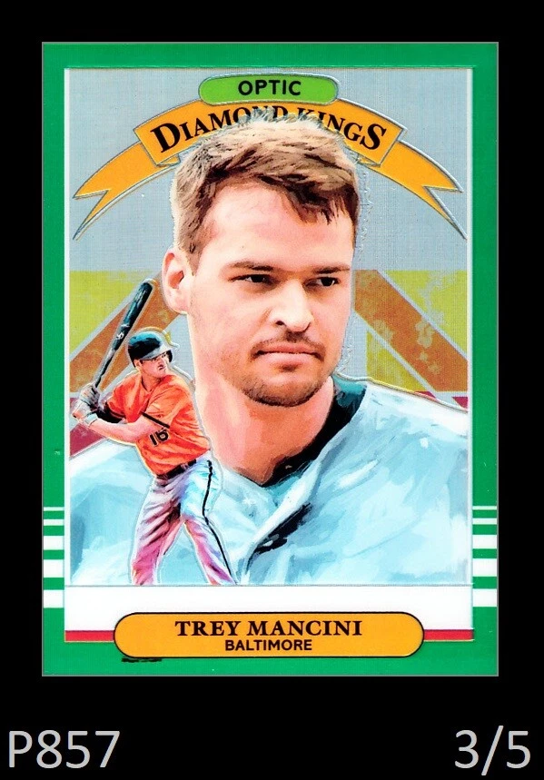 1-2019 PANINI DONRUSS OPTIC DIAMOND KINGS GREEN PRIZM TREY MANCINI ORIOLES 3/5 - Image 1 of 1