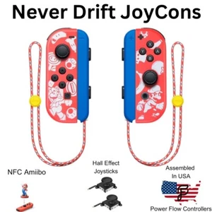 Mario Luigi Hall Effect Nintendo Switch JoyCons Wireless - Picture 1 of 170