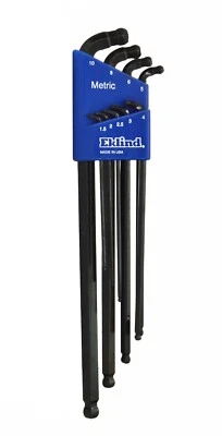 Eklind Stubby Metric Double Ball End Hex Wrench Key Set 9pc 1.5-10 MM 17609 USA - Image 1 of 4