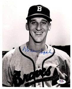 Warren Spahn autographed signed 8x10 photo MLB Boston / Milwaukee Braves PSA COA - Picture 1 of 1