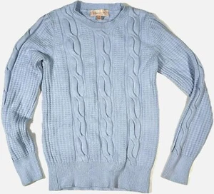 Philosophy Republic Cable Knit Sweater Large Heather Viscose Blend Soft Blue S - Picture 1 of 6