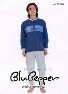 Long Sleeve Cotton Interlock Pajamas For Boys Blue Pepper Art. I6374 - Picture 1 of 1