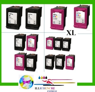 Cartouches d'encre compatibles HP 301 HP 302 XL Envy 4525 4520 4521 4522 4523 45 - Image 1 of 3