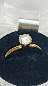 Vintage Stamped LINDENWOLD GEP Gold Electric Plate Size 10 Cubic Zirconia Ring  - Bild 1 von 11