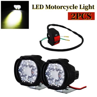 Par de luces LED de encendido/apagado de faros de conducción para motocicletas ATV de 9V-85V Foto 1 de 4