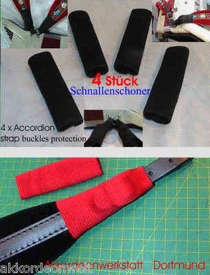 4 x buckle protection for accordion straps, 4 x accordion strap buckles protection - Image 1 of 4