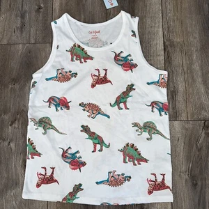 NEW Boys' Dinosaur Printed Graphic Tank Top - Cat & Jack White L (10/12) - Picture 1 of 2