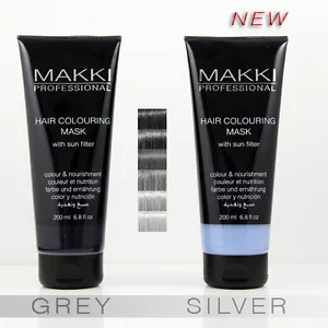Máscara de color de cabello semipermanente profesional gris/plateado Makki tinte - Imagen 1 de 26