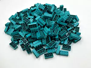 LEGO Pack of 200x New Dark Turquoise Brick 2 x 4 BULK BRICKS - Picture 1 of 4
