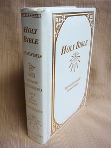 FRIEDENSTAUBE KATHOLISCHE HEILIGE BIBEL - weiß gepolstert HC mit goldrandigen Seiten - Bild 1 von 12