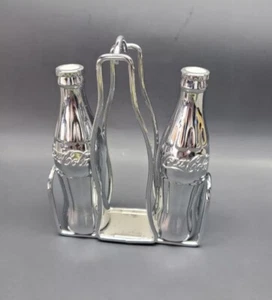 Coca-Cola Silber Salz & Pfefferstreuer & Ständer oder Halter - Bild 1 von 7